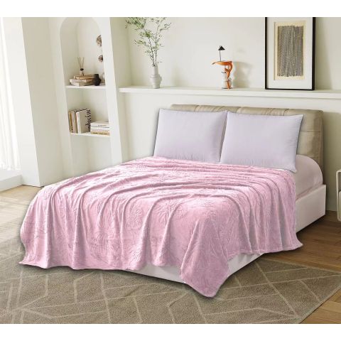 Patura Cocolino UNI pentru pat dublu 200x230 cm, model fluturi Roz