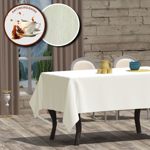 Fata de masa antimurdarire 100% Bumbac 180x320 cm, Eleganta Crem