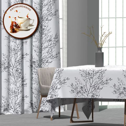 Fata de masa antimurdarire 100% Bumbac 140x180 cm, Copac inflorit Gri