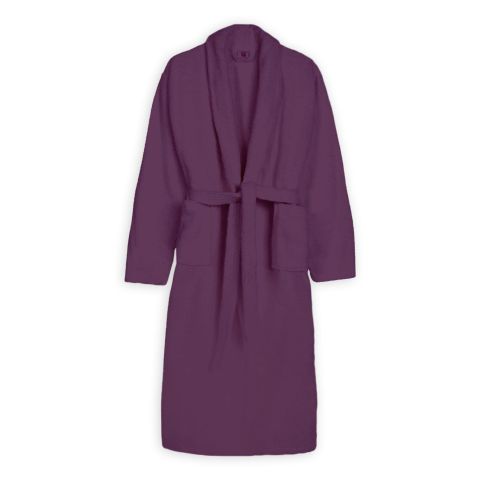 Halat de baie si SPA Hotel cu guler Kimono Velur 100% Bumbac, unisex L-XL, 420 grame/mp, Mov