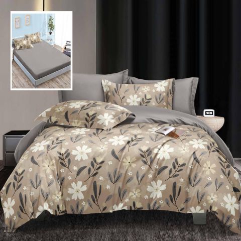 Pachet Elegance lenjerie pat dublu Finet 6 piese cu husa la saltea + 2 perne matlasate 50x70 cm + pilota 200x215 cm primavara toamna LEH13