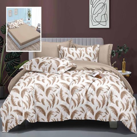 Pachet Elegance lenjerie pat dublu Finet 6 piese cu husa la saltea + 2 perne matlasate 50x70 cm + pilota 200x215 cm primavara toamna LEH21