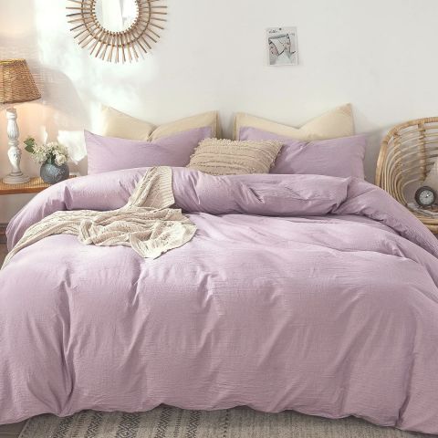Lenjerie de pat dublu Percalle cu 2 fete UNI Bumbac 100% 6 piese cearsaf pat 240x260 cm, pilota 200x230 cm, 2 fete perne 50x70 cm, 2 fete perne 70x70 cm, Roz, Pucioasa