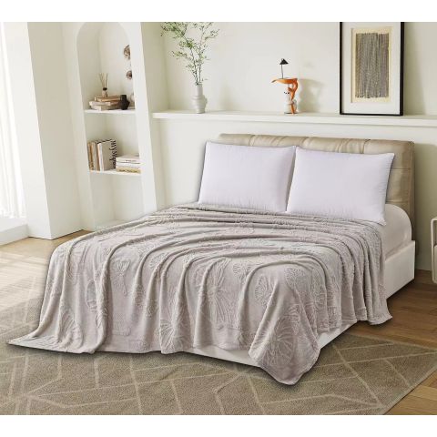 Patura Cocolino UNI pentru pat dublu 200x230 cm, model fluturi Gri Deschis