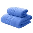 Set 2 prosoape baie corp 70x140 cm si fata 50x90 cm Bumbac 100%, Greek Border 500 grame/mp, Bleu