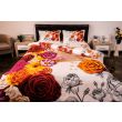 Lenjerie de pat dublu 4 piese 220 x 230 cm Digital Print 3D, Alb/Rosu Flori love Pucioasa
