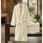 Halat de baie si SPA Hotel cu guler Kimono Velur 100% Bumbac, unisex XXL, 420 grame/mp, Crem