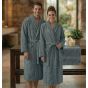 Halat de baie si SPA Hotel cu guler Kimono Velur 100% Bumbac, unisex XXL, 420 grame/mp, Gri