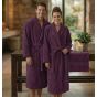 Halat de baie si SPA Hotel cu guler Kimono Velur 100% Bumbac, unisex L-XL, 420 grame/mp, Mov