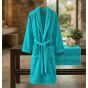 Halat de baie si SPA Hotel cu guler Kimono Velur 100% Bumbac, unisex XXL, 420 grame/mp, Turcoaz