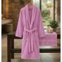 Halat de baie si SPA Hotel cu guler Kimono Velur 100% Bumbac, unisex XXL, 420 grame/mp, Lila
