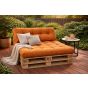 Set perne grădină ”Pallet Soft Seating” Portocaliu 80x120 cm + CADOU Față de masă, Ralex Pucioasa