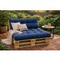 Set perne grădină ”Pallet Soft Seating” Albastru 80x120 cm + CADOU Față de masă, Ralex Pucioasa
