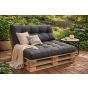 Set perne grădină ”Pallet Soft Seating” Gri Antracit 80x120 cm + CADOU Față de masă, Ralex Pucioasa