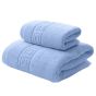 Set 2 prosoape baie corp 70x140 cm si fata 50x90 cm Bumbac 100%, Greek Border 500 grame/mp, Bleu