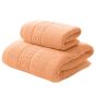Set 2 prosoape baie corp 70x140 cm si fata 50x90 cm Bumbac 100%, Greek Border 500 grame/mp, Portocaliu