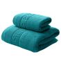 Set 2 prosoape baie corp 70x140 cm si fata 50x90 cm Bumbac 100% Greek Border 500 grame/mp, Turcoaz