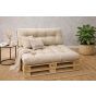 Set perne grădină ”Pallet Soft Seating” Crem 80x120 cm + CADOU Față de masă, Ralex Pucioasa
