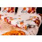 Lenjerie de pat dublu 4 piese 220 x 230 cm Digital Print 3D, Alb/Rosu Flori love Pucioasa
