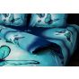 Lenjerie de pat dublu 4 piese 220 x 230 cm Digital Print 3D, Albastru Fluturasi Pucioasa 