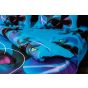 Lenjerie de pat dublu 4 piese 220 x 230 cm Digital Print 3D, Albastru/Negru Fluturas Pucioasa 
