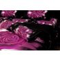 Lenjerie de pat dublu 4 piese 220 x 230 cm Digital Print 3D, Mov/Negru Trandafiri Pucioasa 
