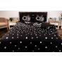 Lenjerie de pat dublu 4 piese 220 x 230 cm Digital Print 3D, Alb/Negru Stele Pucioasa 