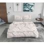 Lenjerie pat dublu Bumbac 100% Ranforce 4 piese extra large, cearsaf pat 240x260 cm, pilota 200x220 cm, 2 fete perne 50x70 cm, Bej Gri ALC4