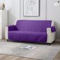 Husa canapea 3 locuri tip cuvertura matlasata 190x177 cm cu laterale, reversibila, Mov
