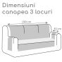 Husa canapea 3 locuri tip cuvertura matlasata 190x177 cm cu laterale, reversibila, Mov
