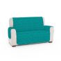 Husă canapea 2 locuri tip cuvertură matlasată 130x205 cm cu laterale, reversibilă, Turcoaz