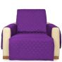 Husă fotoliu tip cuvertură matlasată 60 x 177 cm cu laterale, reversibilă, Mov Violet