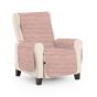 Husa fotoliu tip cuvertura matlasata 60 x 177 cm cu laterale, reversibila, Roz Pudra