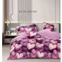 Lenjerie pat dublu Finet Bumbac 6 piese cu husa saltea 160x200 sau 180x200 cm, pilota 200x230 cm, 2 fete perna 50x70 si 70x70 cm, Roz/Mov, Pucioasa 