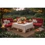 Set perne grădină ”Pallet Soft Seating” Rosu Aprins 80x120 cm + CADOU Față de masă, Ralex Pucioasa