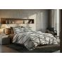 Lenjerie pat bumbac Finet 6 piese PROMO, cearșaf pat 220x240 cm, pilotă 200x220 cm, 2 fețe perne 50x70 și 70x70 cm, Gri/Maro, Pucioasa 