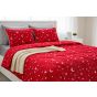 Pachet PROMO Primăvară Pilotă 160x200 cm + 2 perne 50x70 cm, model Lună și Stele, Roșu