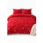 Pachet PROMO Primăvară Pilotă 180x200 cm + 2 perne 50x70 cm, model Lună și Stele, Roșu