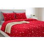 Pachet PROMO Primăvară Pilotă 180x200 cm + 2 perne 50x70 cm, model Lună și Stele, Roșu