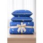 Pachet PROMO Primăvară Pilotă 200x210 cm + 2 perne 50x70 cm, model Lună și Stele, Albastru