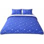 Pachet PROMO Primăvară Pilotă 200x210 cm + 2 perne 50x70 cm, model Lună și Stele, Albastru