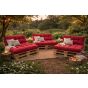 Set perne grădină ”Pallet Soft Seating” Rosu Aprins 80x120 cm + CADOU Față de masă, Ralex Pucioasa
