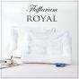 Pernă dublă pană și puf de gâscă FLUFFLARIUM ROYAL 50x70 cm, fața PERCALE bumbac 100% dublat cu poliuretan, Alb