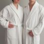 Halat de baie si SPA Hotel cu guler Kimono 100% Bumbac, unisex, 380 gr./mp, Alb S / M