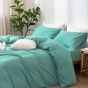 Lenjerie de pat dublu Percalle cu 2 fete UNI Bumbac 100% 4 piese cearsaf pat 240x260 cm, pilota 200x230 cm, 2 fete perne 50x70 cm, Verde Mint, Pucioasa