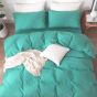 Lenjerie de pat dublu Percalle cu 2 fete UNI Bumbac 100% 4 piese cearsaf pat 240x260 cm, pilota 200x230 cm, 2 fete perne 50x70 cm, Verde Mint, Pucioasa