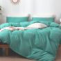 Lenjerie de pat dublu Percalle cu 2 fete UNI Bumbac 100% 4 piese cearsaf pat 240x260 cm, pilota 200x230 cm, 2 fete perne 50x70 cm, Verde Mint, Pucioasa