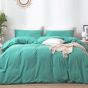 Lenjerie de pat dublu Percalle cu 2 fete UNI Bumbac 100% 4 piese cearsaf pat 240x260 cm, pilota 200x230 cm, 2 fete perne 50x70 cm, Verde Mint, Pucioasa