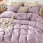 Lenjerie de pat dublu Percalle cu 2 fete UNI Bumbac 100% 6 piese cearsaf pat 240x260 cm, pilota 200x230 cm, 2 fete perne 50x70 cm, 2 fete perne 70x70 cm, Roz, Pucioasa