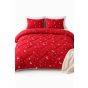 Pachet PROMO Primăvară Pilotă 160x200 cm + 2 perne 50x70 cm, model Lună și Stele, Roșu